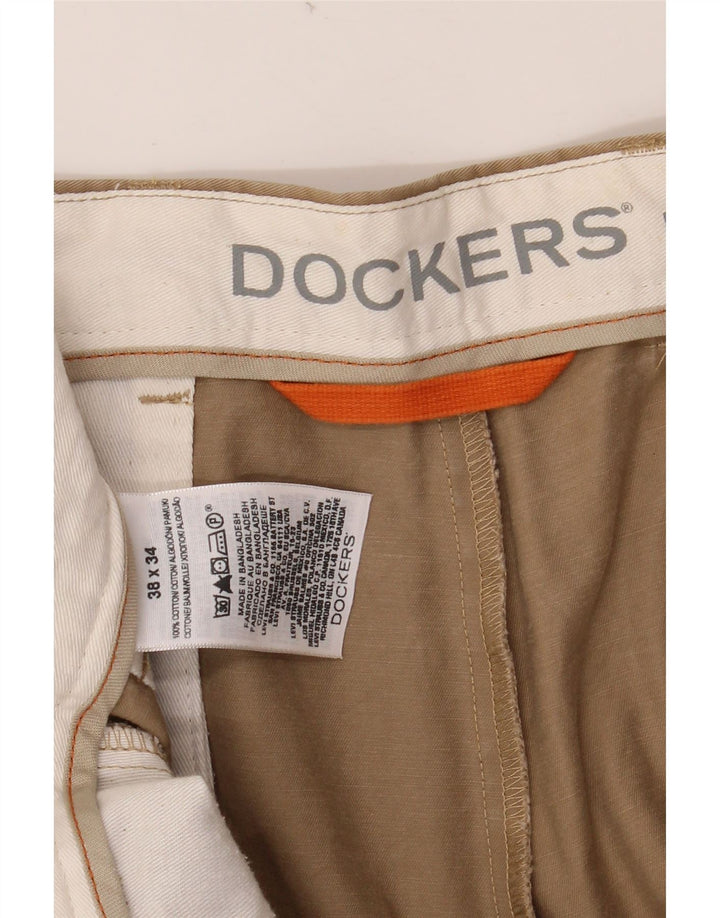 DOCKERS Pantalón chino recto para hombre W38 L34 Algodón beige