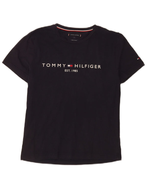 Tommy Hilfiger - Camiseta gráfica para hombre, talla pequeña, algodón azul marino