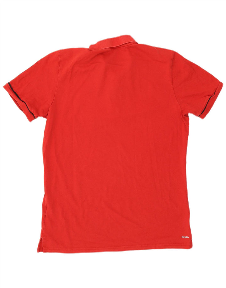 Adidas - Polo Climalite para hombre (algodón rojo grande)