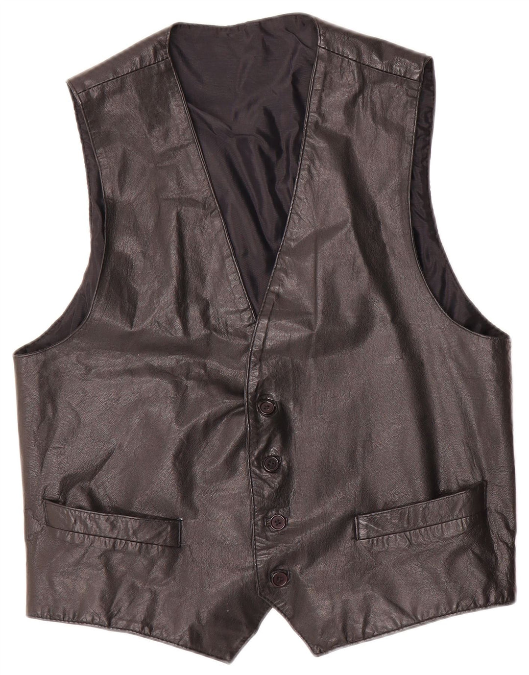 Conbipel Chaleco de cuero para hombre IT 52 Grande Negro