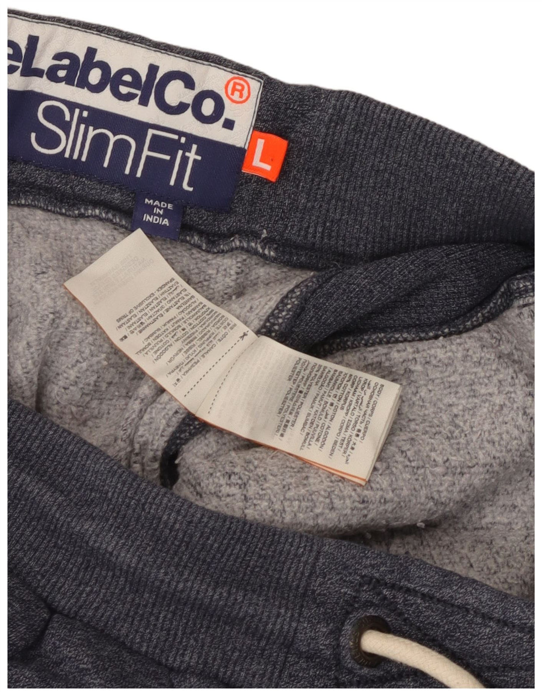 Superdry Hombre Pantalones De Chándal Slim Fit Joggers Large Azul Marino Moteado