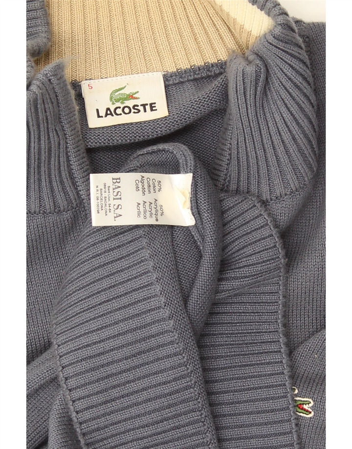 Lacoste - Cárdigan para hombre, talla 5, algodón gris grande