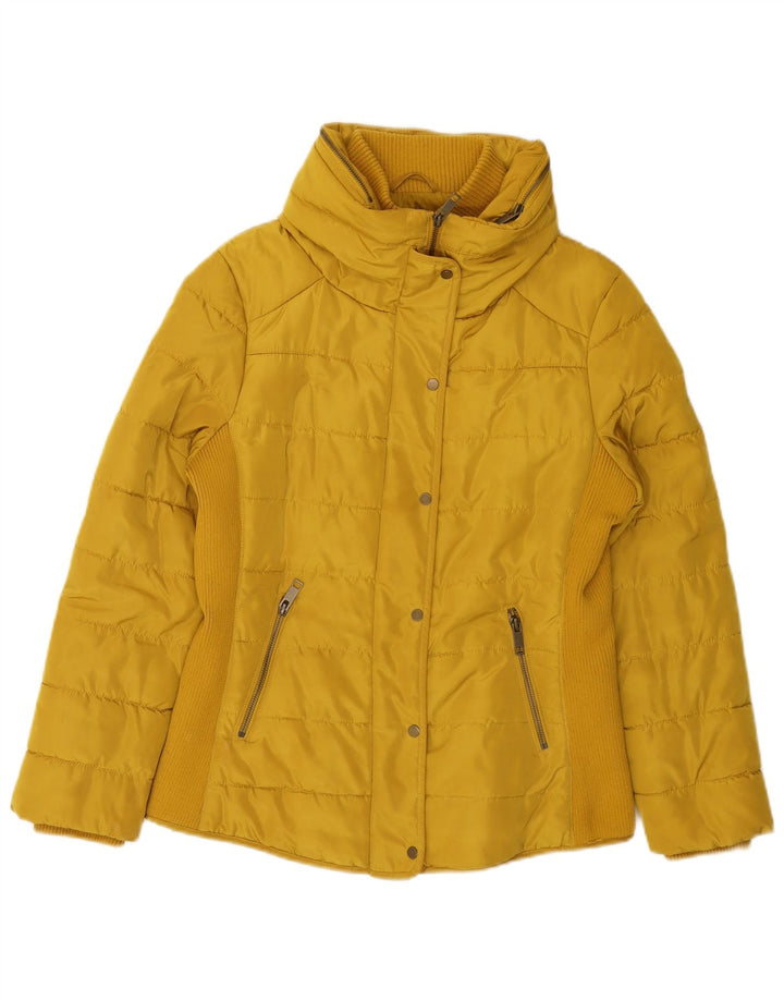 LAURA ASHLEY Chaqueta acolchada para mujer UK 12 Poliéster amarillo medio