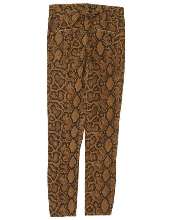 Zara Mujer Pantalones Casuales Pitillo EU 40 Medium W30 L27 Marrón Estampado Animal