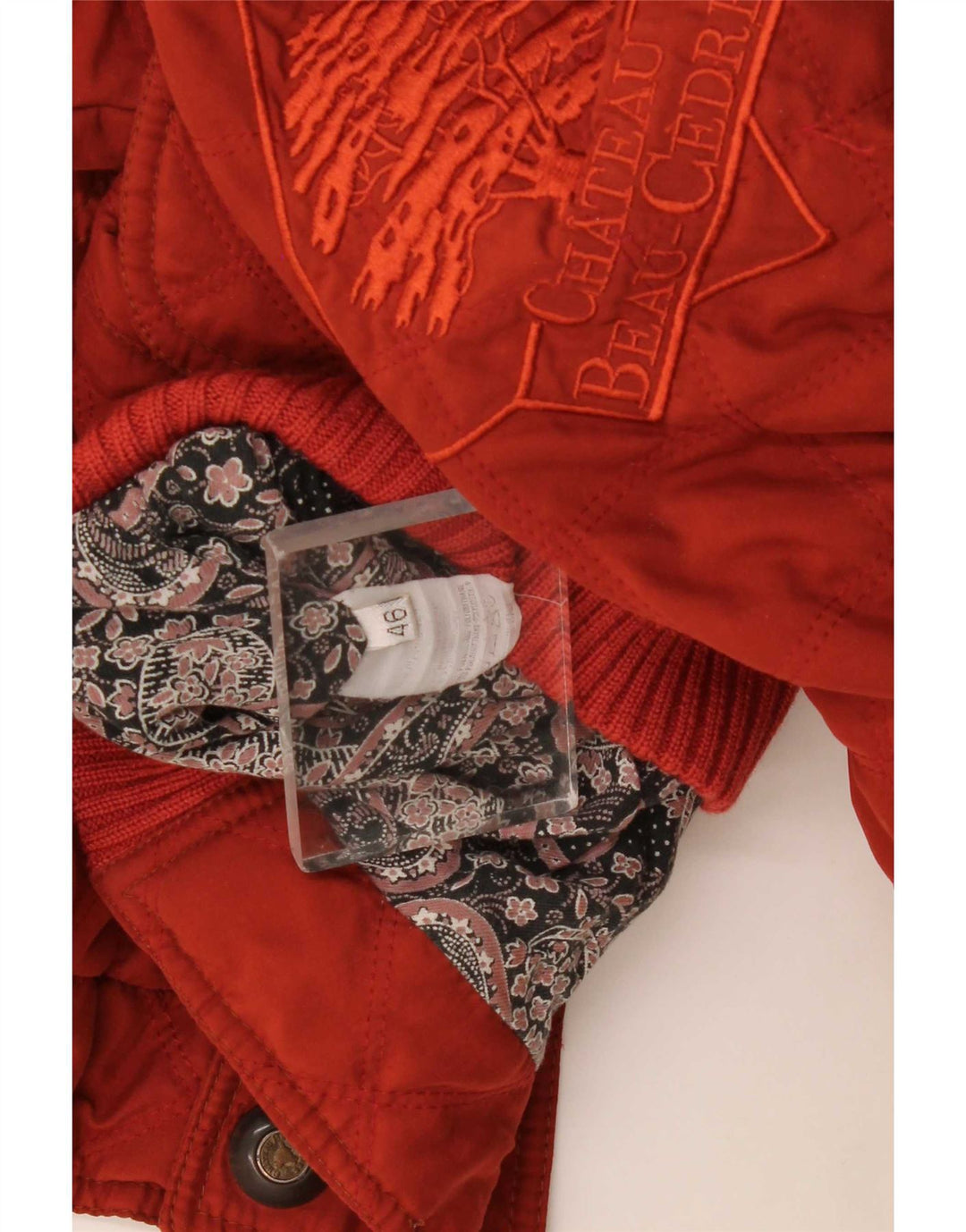 Chateu Beau Cedre Chaqueta bomber estampada para hombre IT 46 Small Red Colourblock