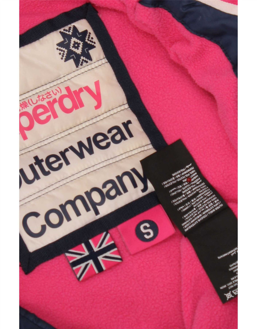 Superdry Chaqueta Acolchada Con Capucha Para Mujer UK 40 Small Poliéster Azul Marino