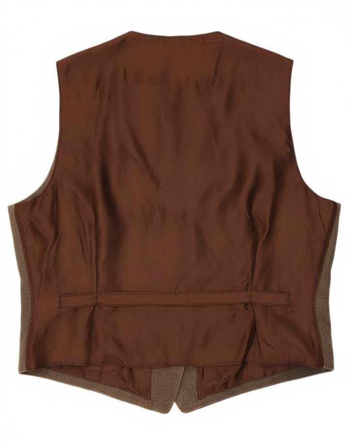 Chaleco de cuero vintage para hombre IT 58 2XL cuero marrón