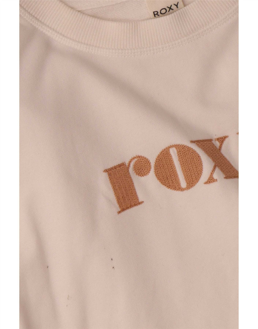 Roxy Mujer Oversize Crop Graphic Sudadera Jumper UK 10 Small Blanco