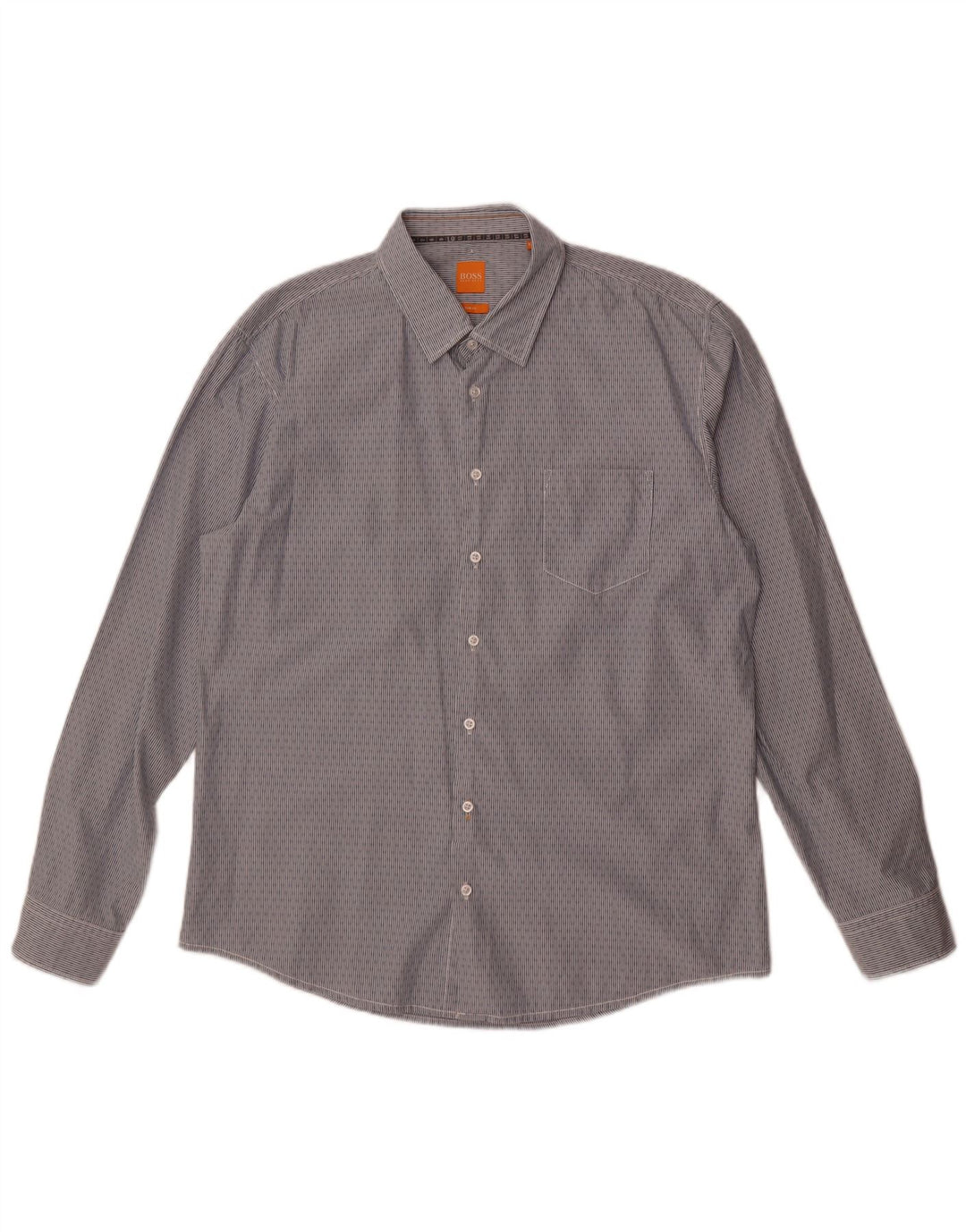 Camisa Hugo Boss Hombre Slim Fit 2XL Algodón A Rayas Azul