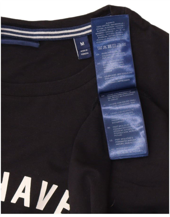Gant New Haven Graphic Camiseta para hombre, talla mediana, algodón negro