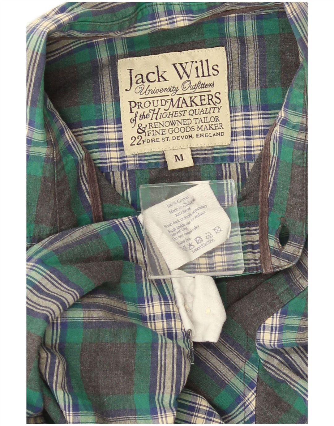 Camisa Jack Wills Hombre Algodón A Cuadros Verde Medio