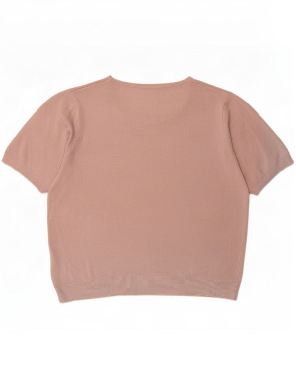 Marks & Spencer Blusa de manga corta para mujer UK 20 2XL Acrílico rosa
