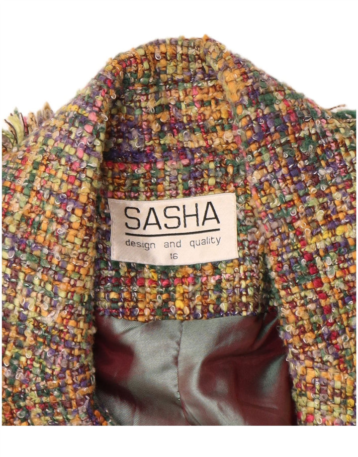 SASHA Chaqueta tipo blazer abierta para mujer UK 40 Grande Acrílico multicolor