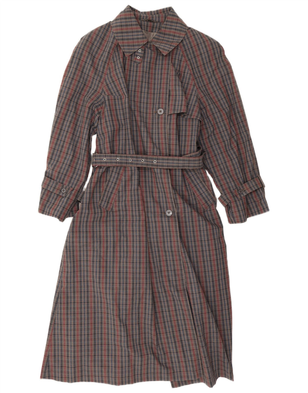 Vintage mujer gabardina EU 42 gran cheque gris