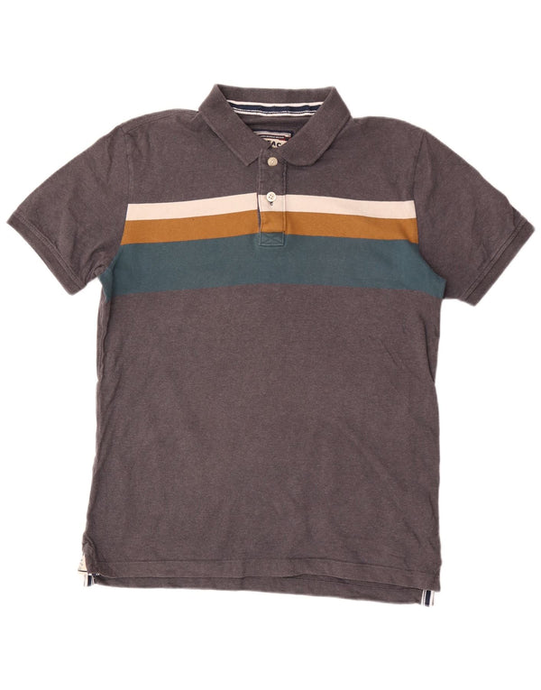 Polo de hombre Fat Face de algodón a rayas en gris medio