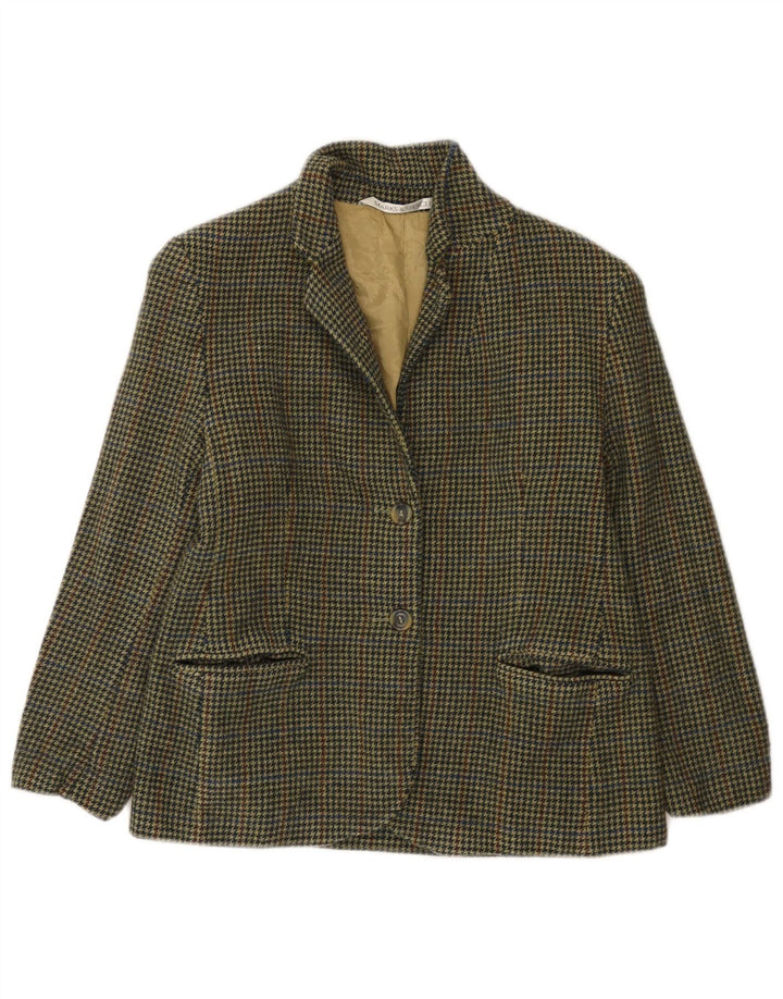 Marks & Spencer Chaqueta tipo blazer pequeña para mujer Reino Unido 42 Pata de gallo verde medio