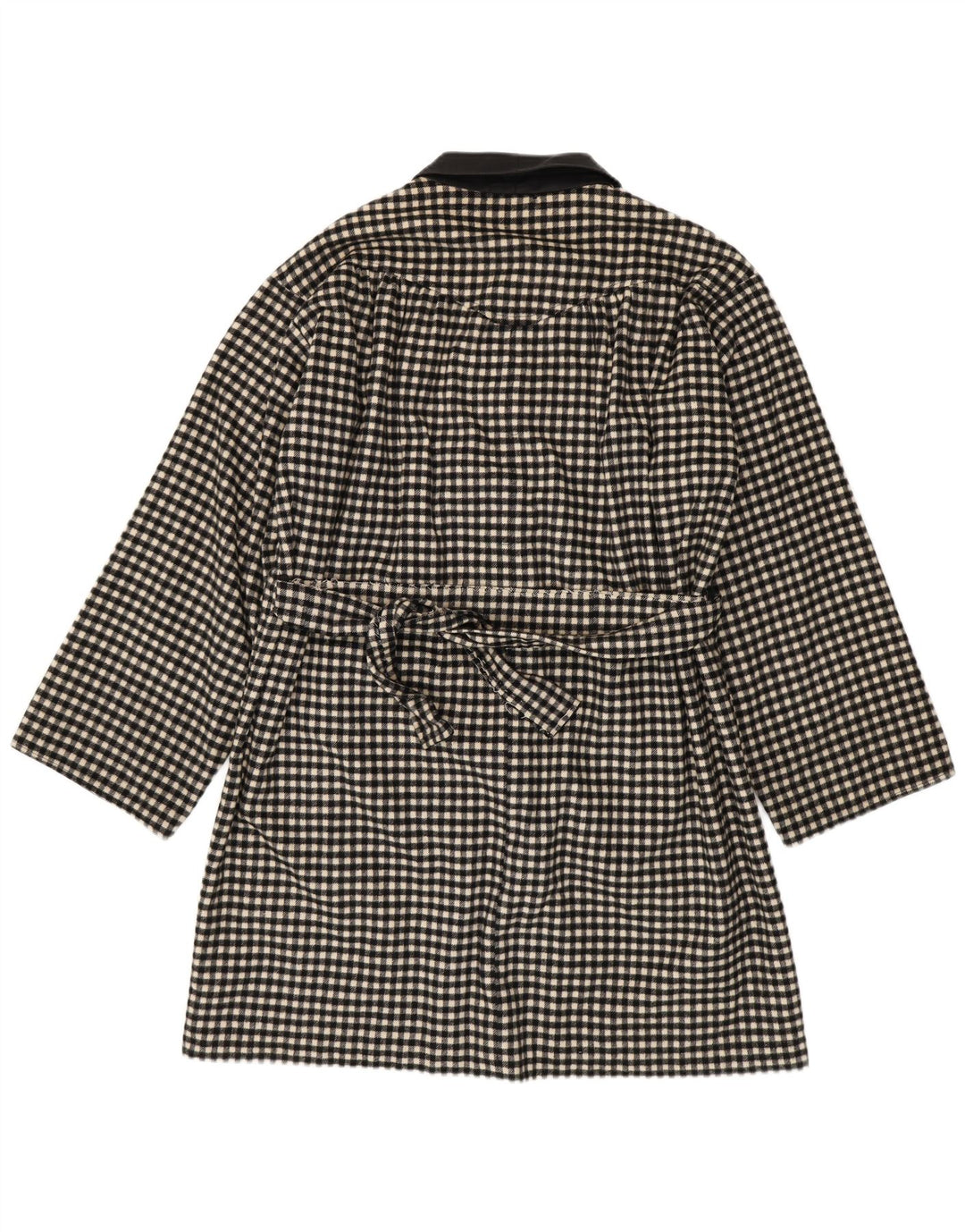 Vintage mujer abrigo Reino Unido 18 XL negro Gingham
