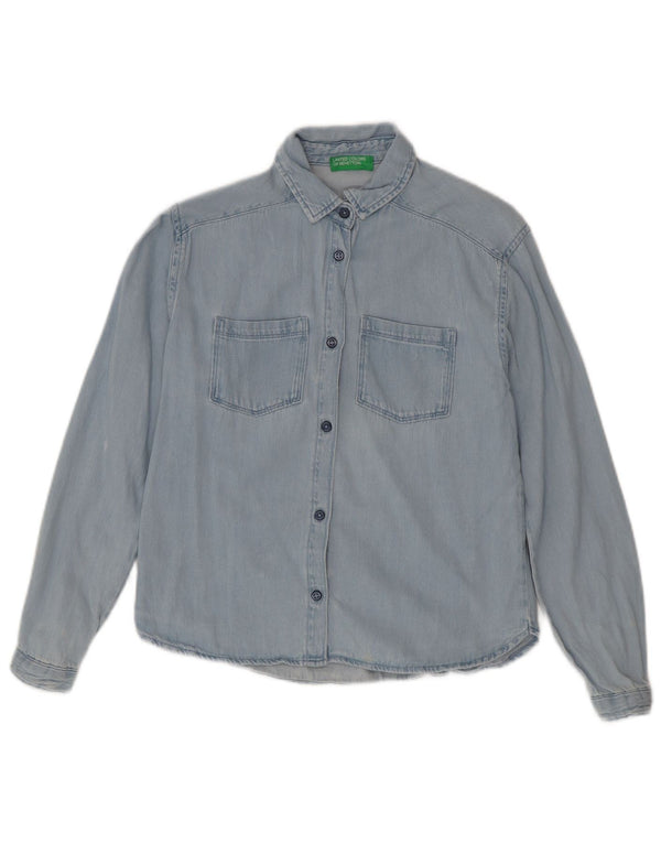 BENETTON Camisa Vaquera Niña 11-12 Años 2XL Azul Algodón