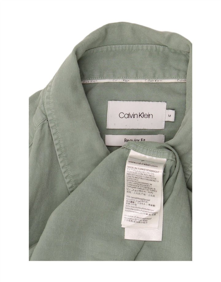 Camisa Calvin Klein Hombre Regular Fit Lyocell Verde Medio
