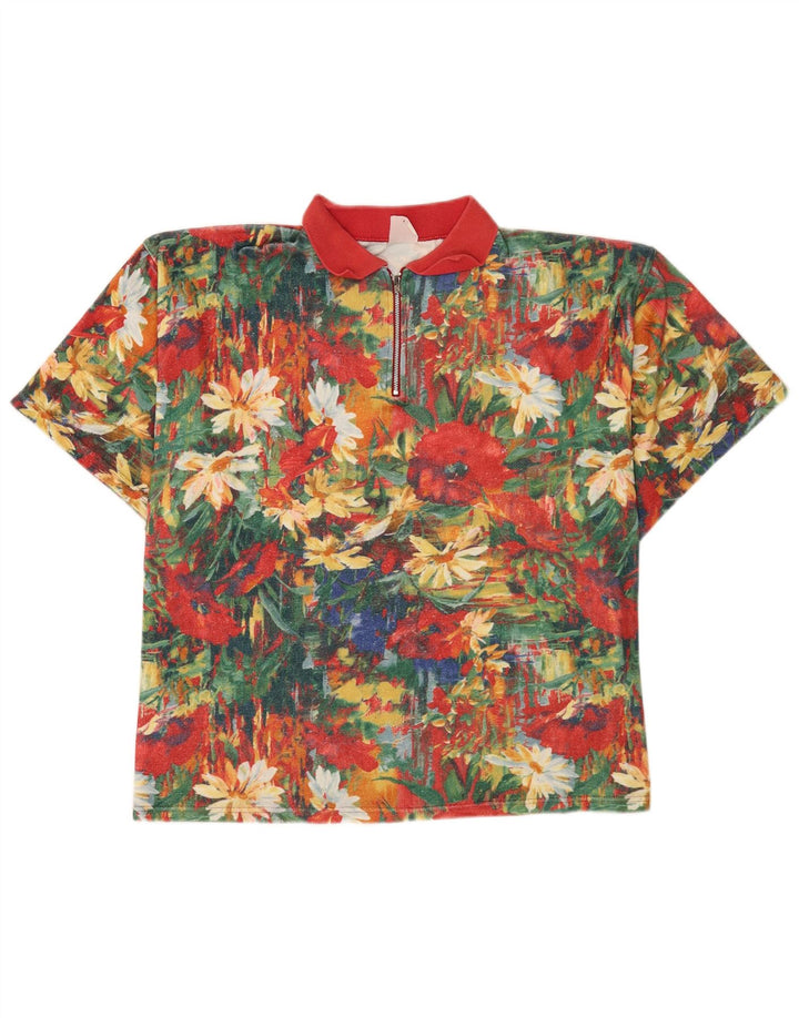 Polo vintage para hombre XL multicolor floral