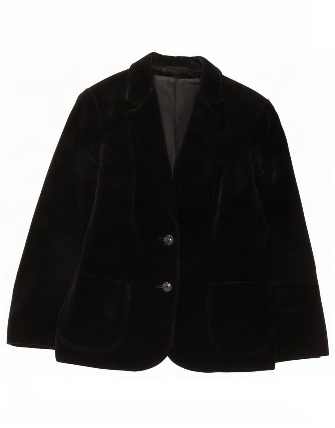 St Michael Chaqueta Blazer de Terciopelo con 2 Botones para Mujer UK 44 Mediana Algodón Negro