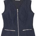 Chaleco acolchado vintage para mujer IT 42 Poliéster azul marino medio