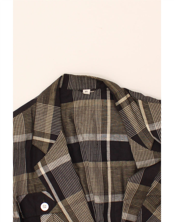 INCOM Womens Carol 3/4 Sleeve Blazer Jacket IT 44 Medium Black Check Vintage Incom and Second-Hand Incom from Messina Hembry 