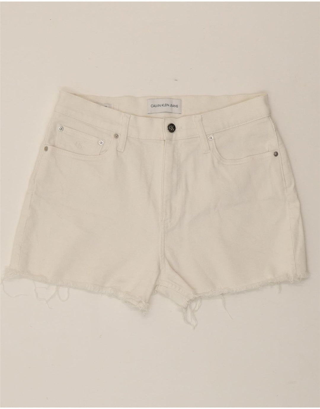 CALVIN KLEIN Shorts vaqueros de mujer W30 Medium White Cotton