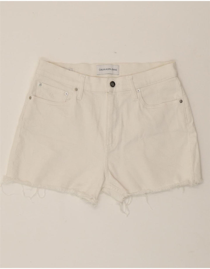 CALVIN KLEIN Shorts vaqueros de mujer W30 Medium White Cotton