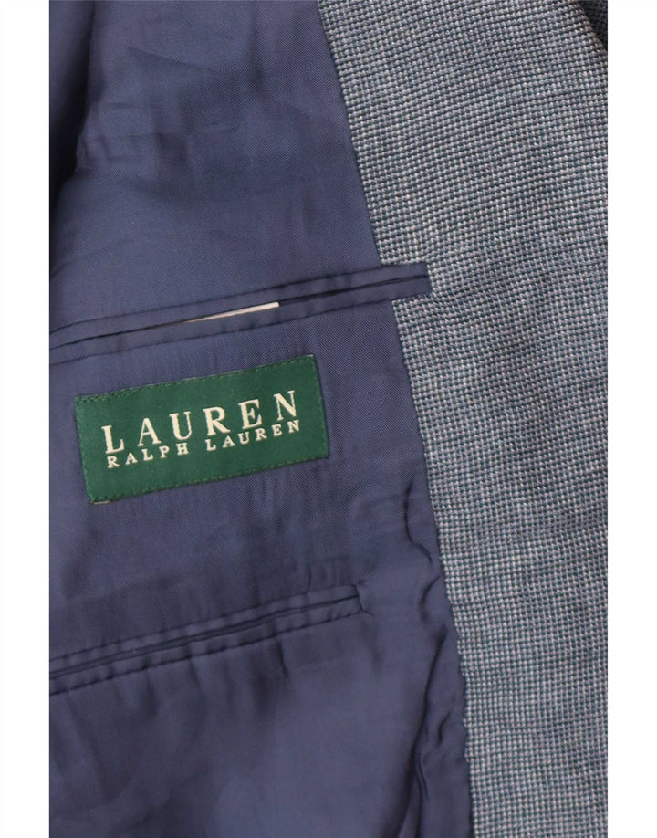 Ralph Lauren Chaqueta tipo blazer con 2 botones para hombre, talla grande, seda azul, Reino Unido 40