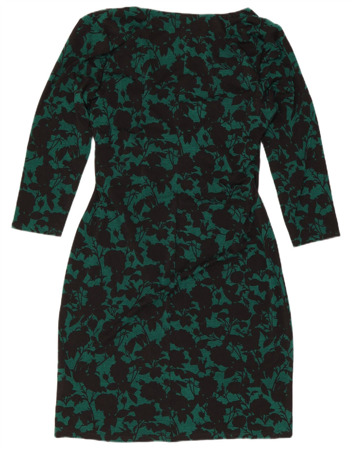 Chaps Vestido tubo de manga 3/4 para mujer Poliéster floral verde grande