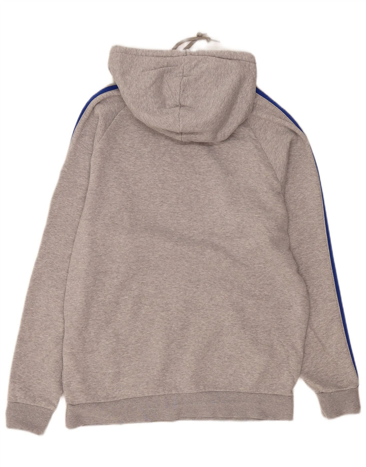 Adidas Hombre Sudadera Con Capucha Jumper Gris Medio Algodón Moteado