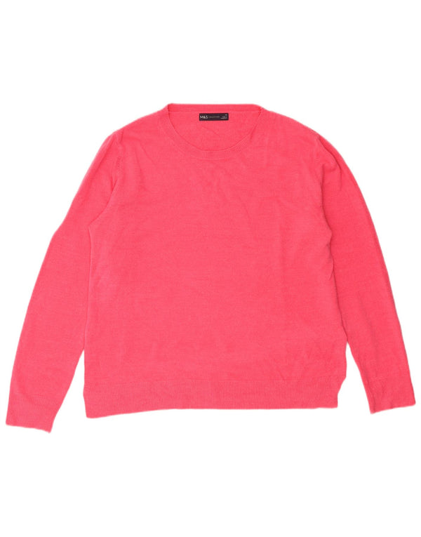 Marks & Spencer Suéter tipo jersey con cuello barco para mujer UK 46 Grande Acrílico rosa