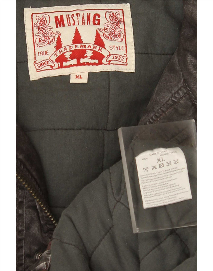 Mustang Chaqueta Bomber con Capucha para Hombre UK 42 XL Poliamida Marrón
