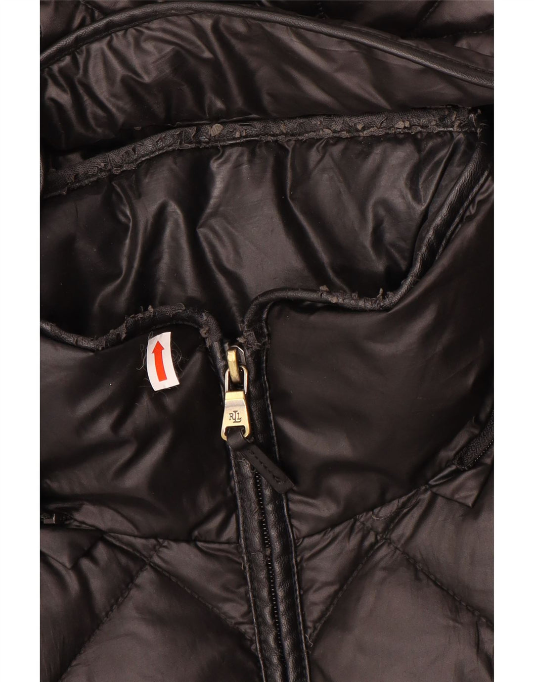Ralph Lauren Chaqueta acolchada con capucha para mujer UK 10 Small Poliéster negro