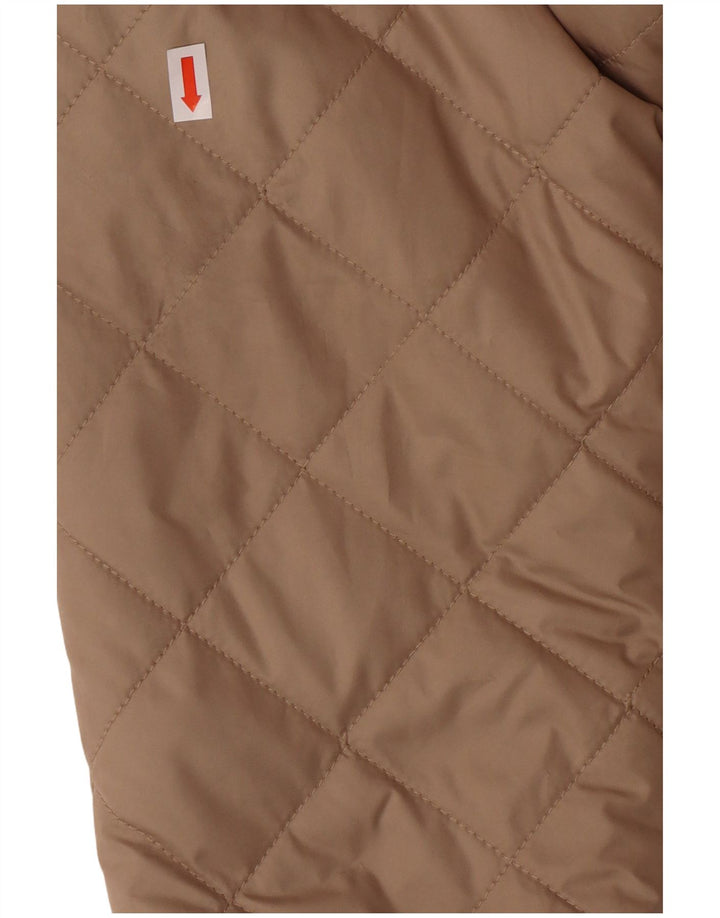 HOLLISTER Chaqueta acolchada con capucha para mujer UK 10 Small Beige Poliéster