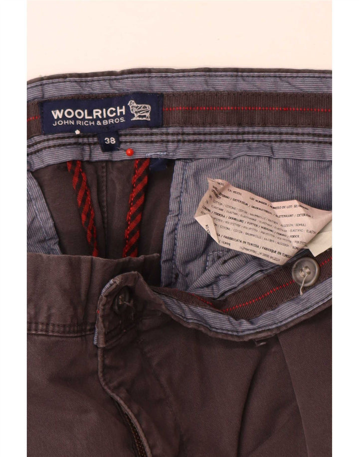 Woolrich Pantalón chino recto para hombre W38 L32 Algodón gris
