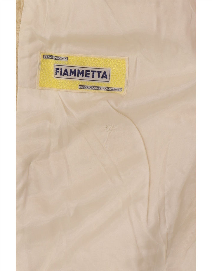 Vintage mujer doble pecho abrigo Reino Unido 14 medio beige