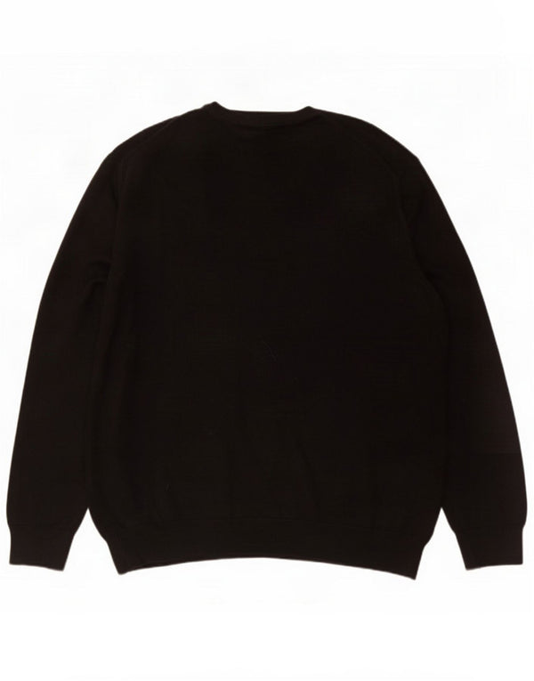 Marks & Spencer Suéter con cuello en V para hombre 3XL Algodón negro