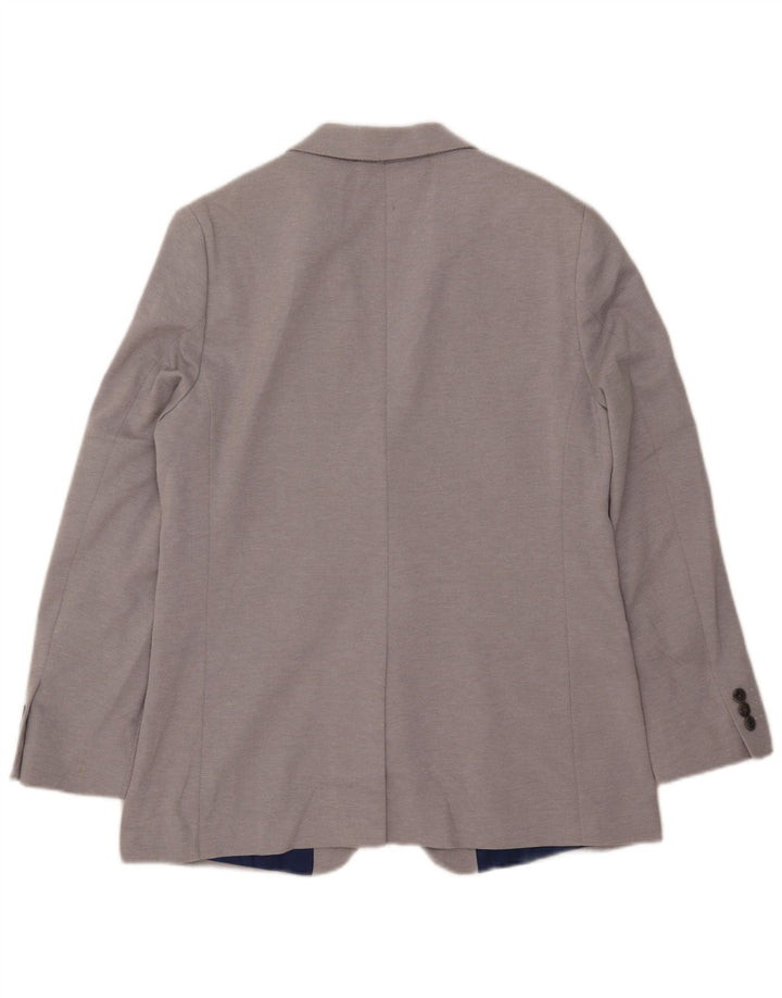 Marks & Spencer Chaqueta tipo blazer entallada con 2 botones para hombre UK 40 Grande Poliéster gris