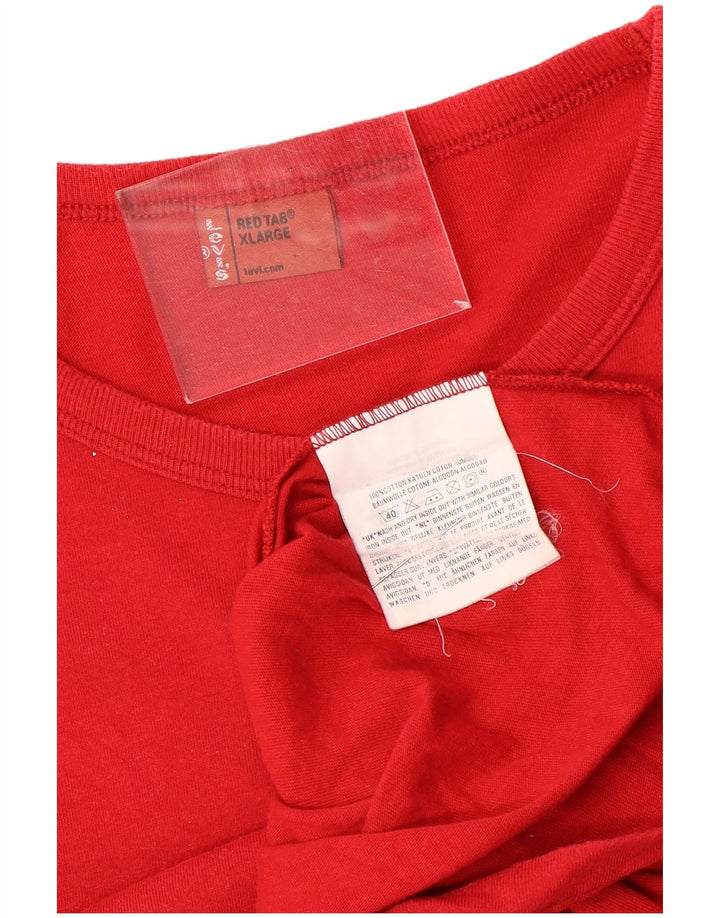 Levi's Hombre Camiseta Gráfica Top XL Algodón Rojo