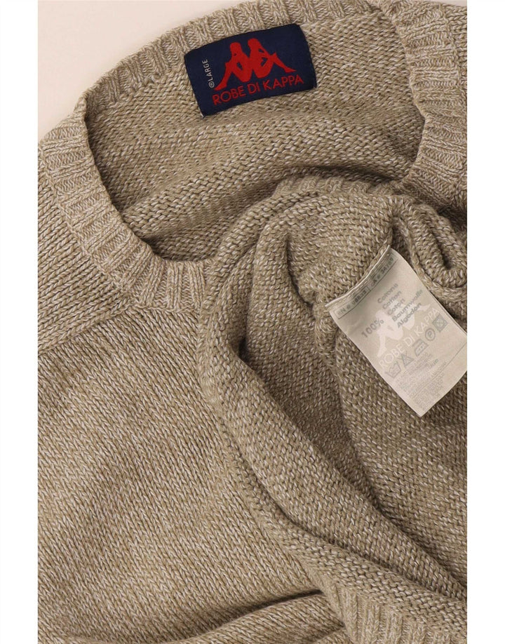 Kappa Jersey De Cuello Redondo Para Hombre Jersey Grande De Algodón Beige