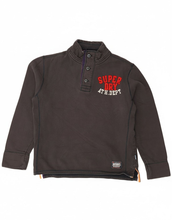 Superdry Sudadera Con Cuello Y Botones Gráficos Para Hombre Jersey XL De Algodón Negro