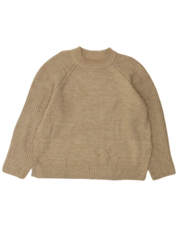 Marks & Spencer Suéter tipo jersey con cuello alto para mujer Reino Unido 46 Grande Acrílico beige