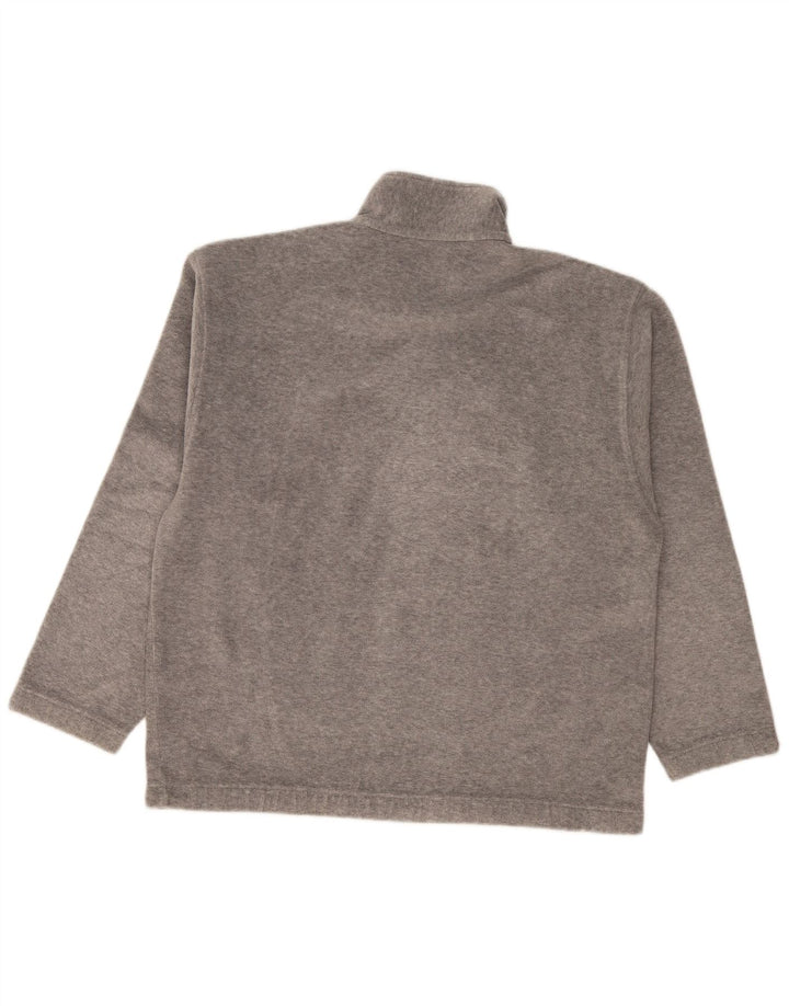 Sergio Tacchini Jersey de forro polar con cuello y cremallera para hombre, talla grande, gris