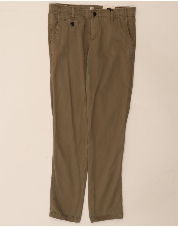 Tommy Hilfiger Pantalones Casuales Slim para Mujer W28 L32 Algodón Caqui