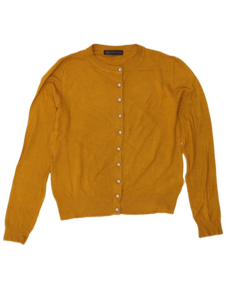 Marks & Spencer Suéter tipo cárdigan extragrande para mujer UK 8 Small Amarillo