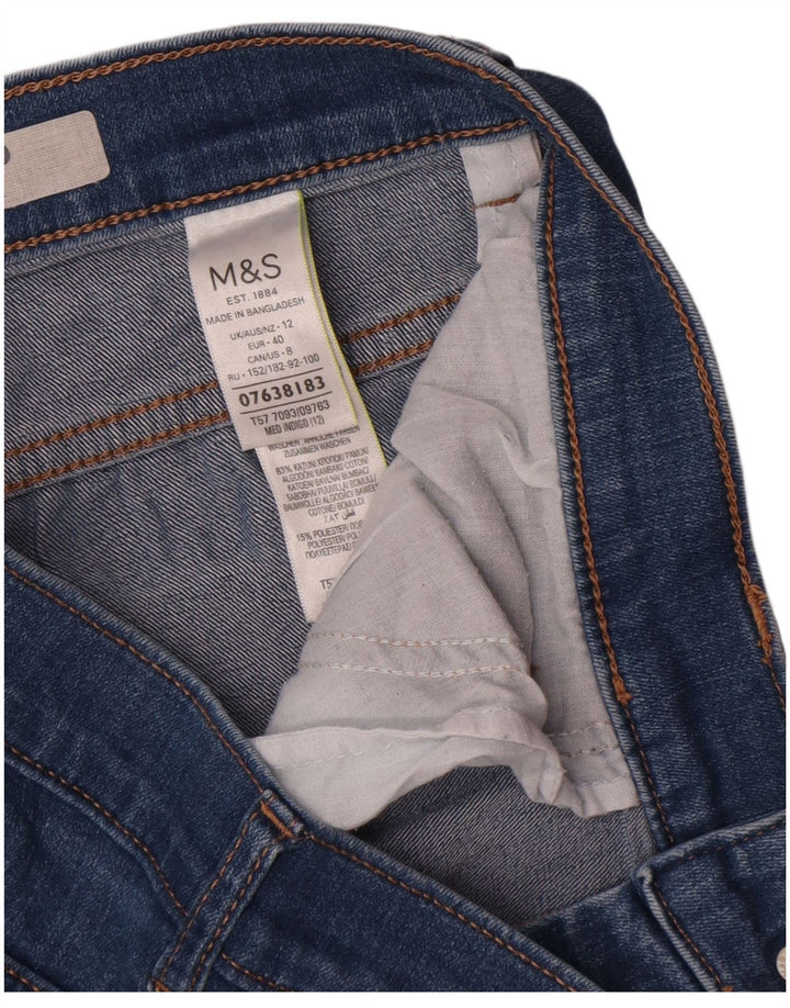 Marks & Spencer Vaqueros recortados para mujer UK 12 Medium W32 L21 Algodón azul
