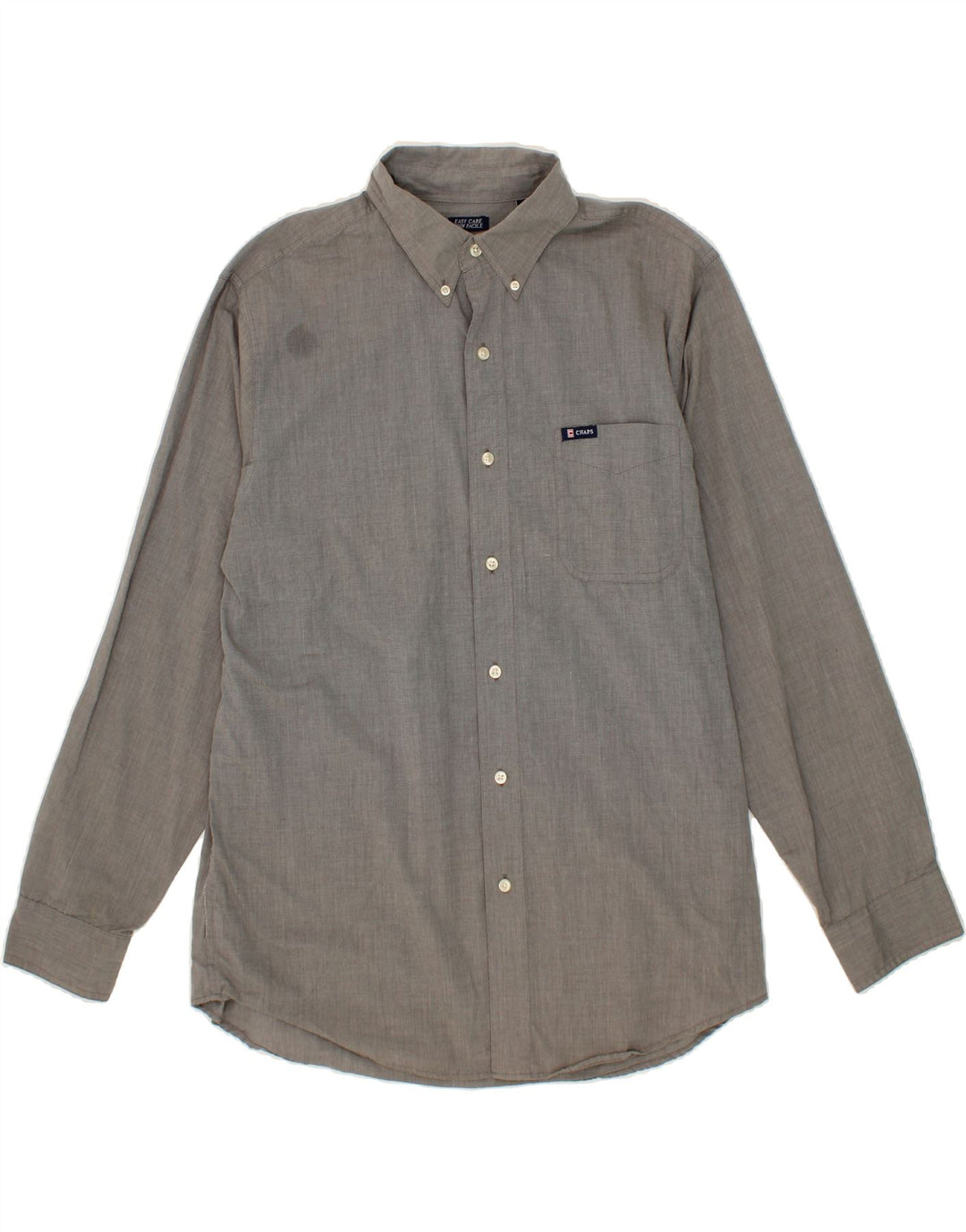 CHAPS Mens Shirt Large Grey Cotton Vintage Chaps and Second-Hand Chaps from Messina Hembry 