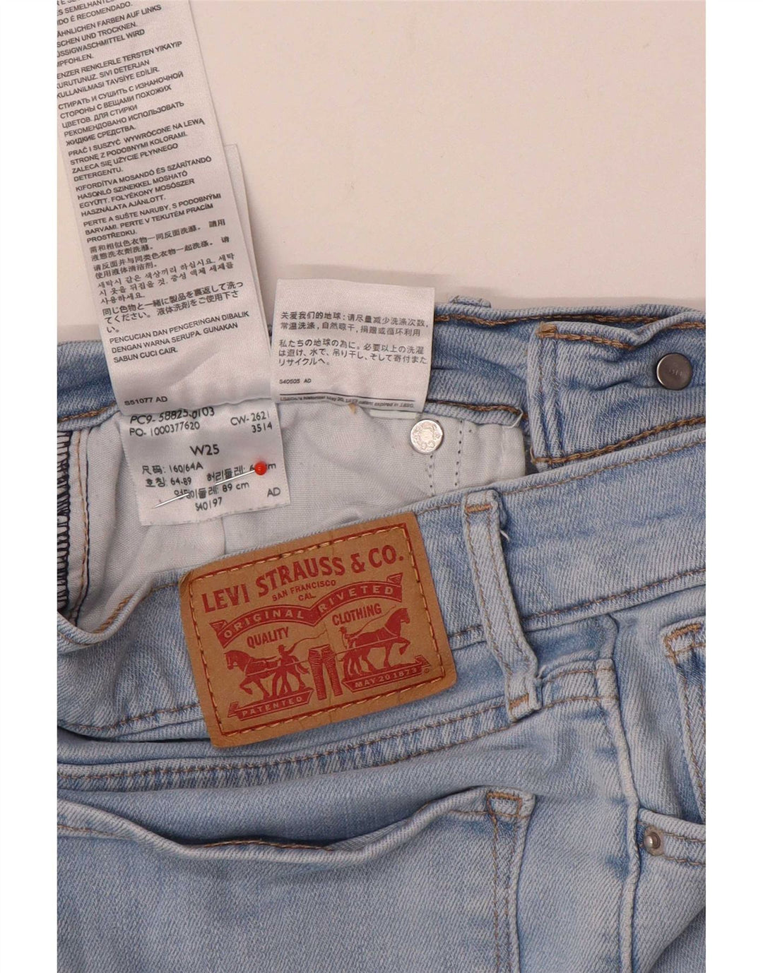 Vaqueros Levi's Mujer Rectos W25 L26 Algodón Azul